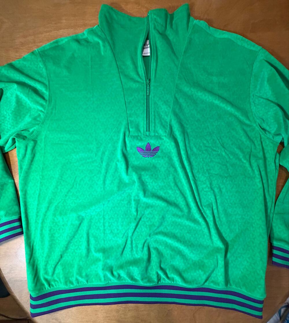 adidas Originals Adicolor Heritage Now Funnel Velour 1/4 Zip Men’s 2XL